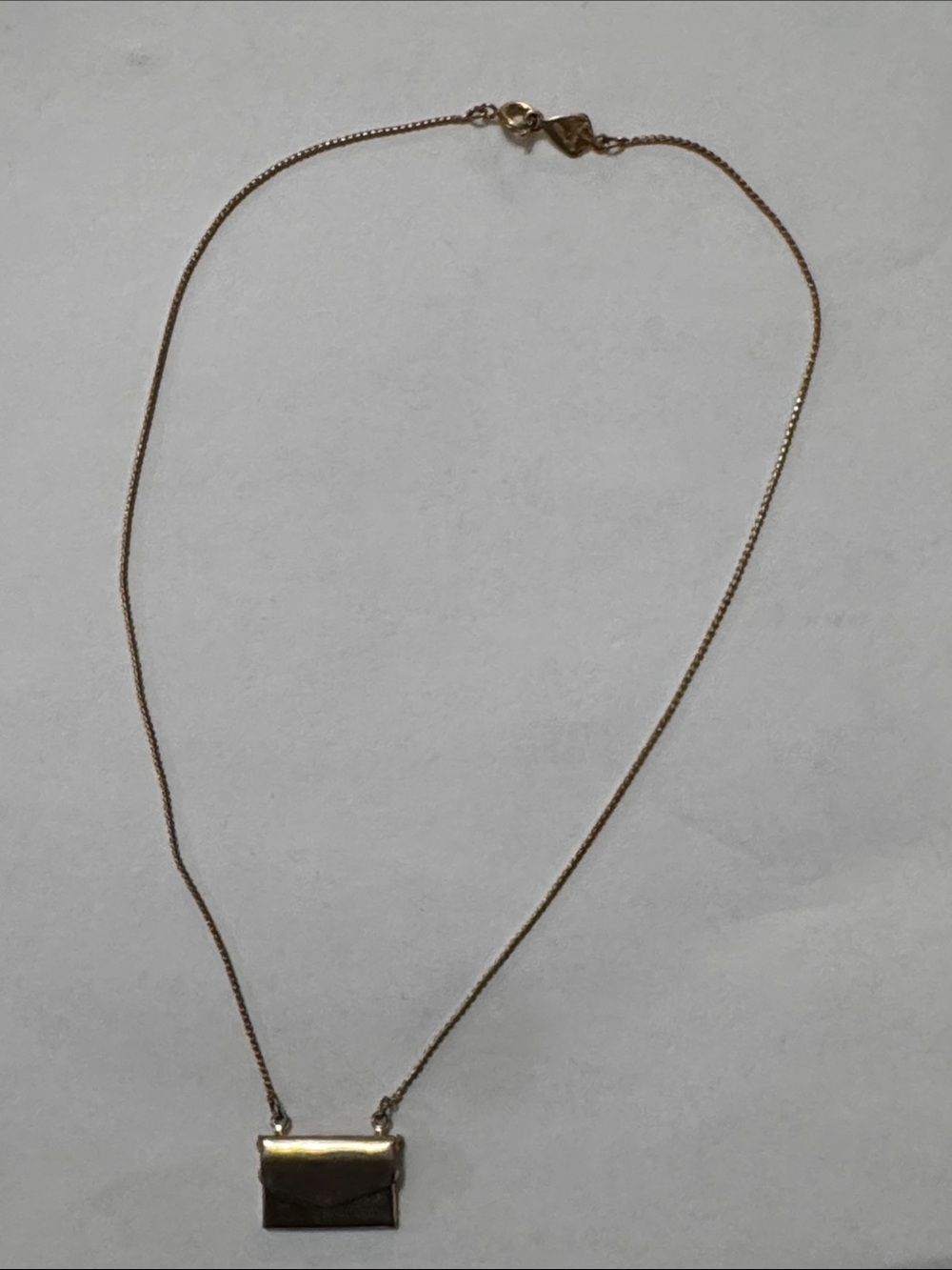 Vintage Biagi  Gold Envelope Pendant & Necklace